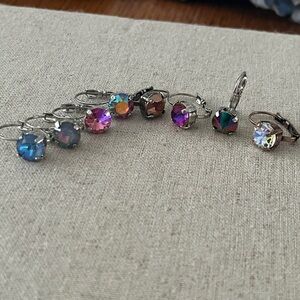 New Swarovski Round Crystal Earrings